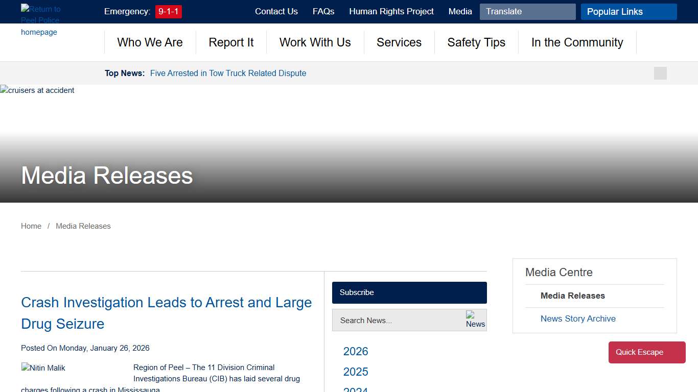 Media Releases - Peel Regional Police